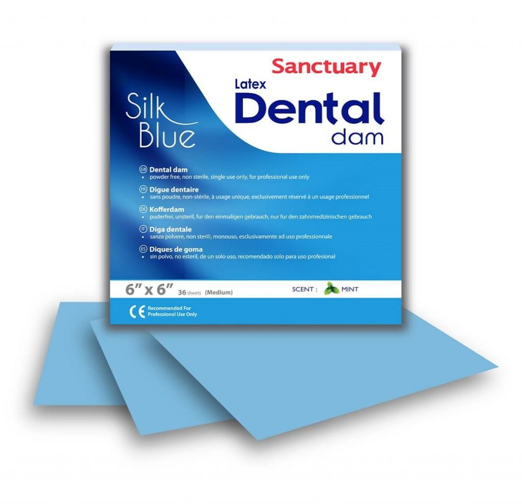 Sanctuary SILK BLUE 6X6 DENTAL DAM (36pcs)