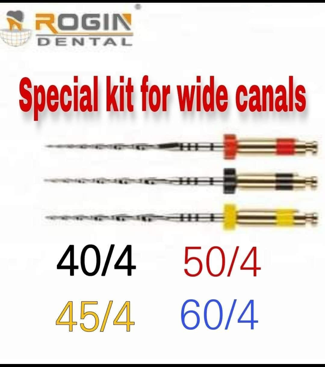 ROGIN Rotary Files Special Kit for Wide Canals 4pcs