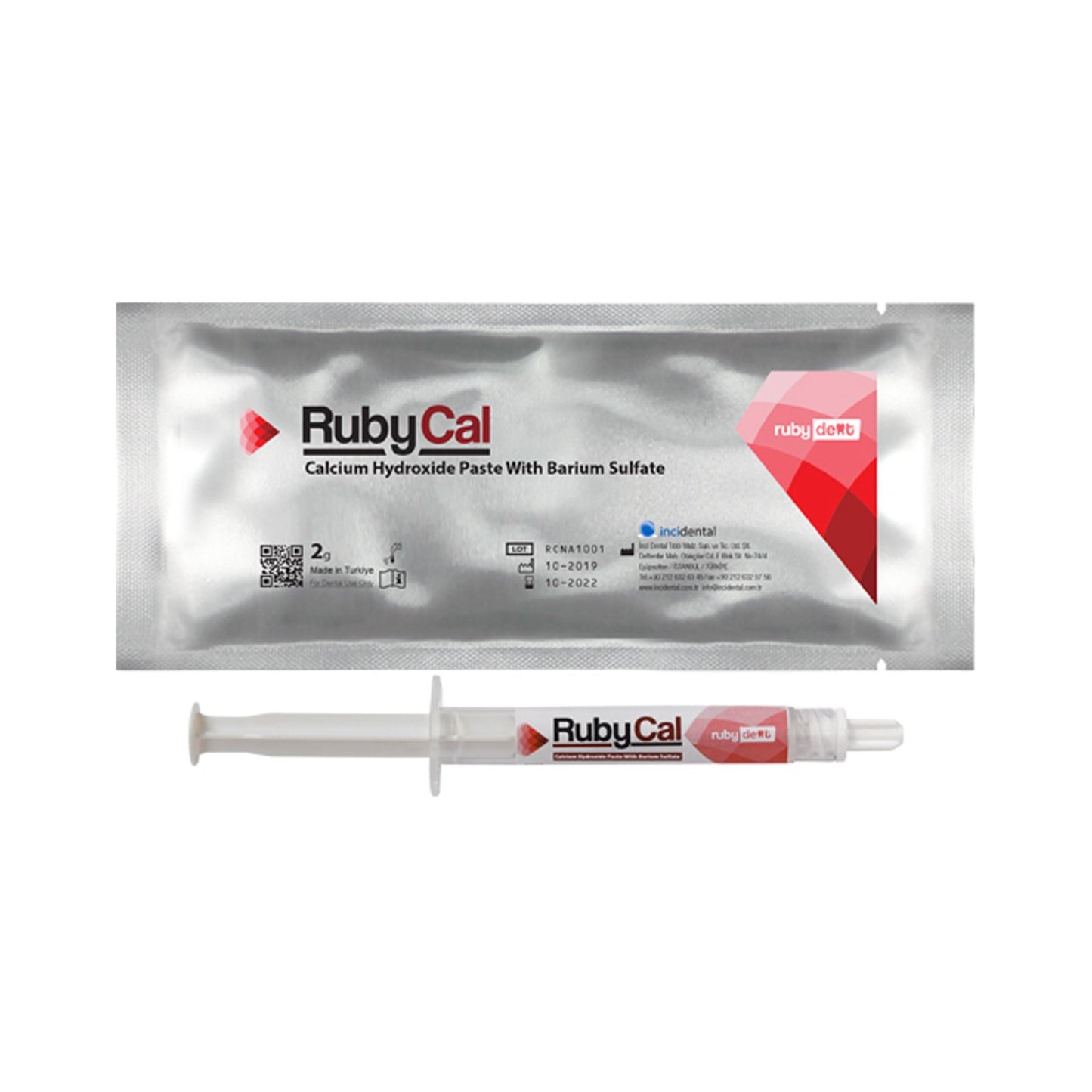incidental RubyCal Paste Calcium Hydroxide with Barium Sulphate (2g)