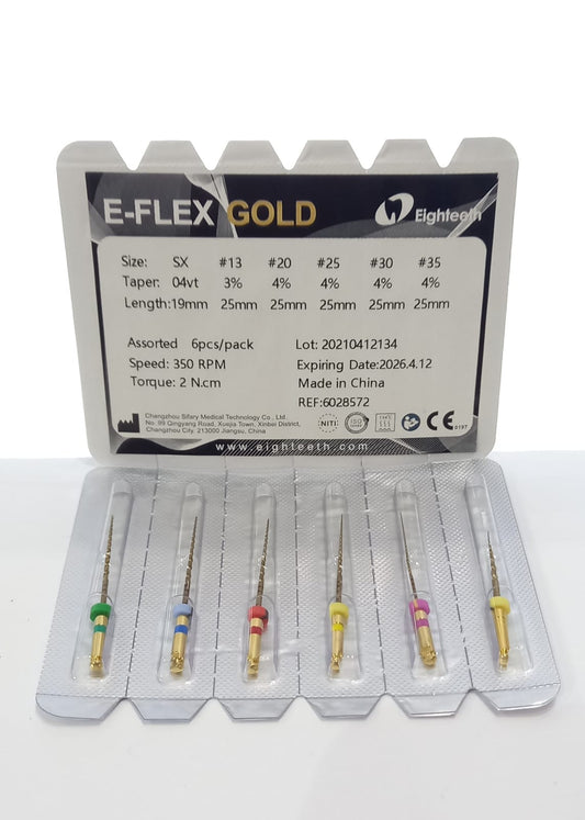 Eighteeth E-FLEX GOLD Rotary File Taper4% (6pcs)